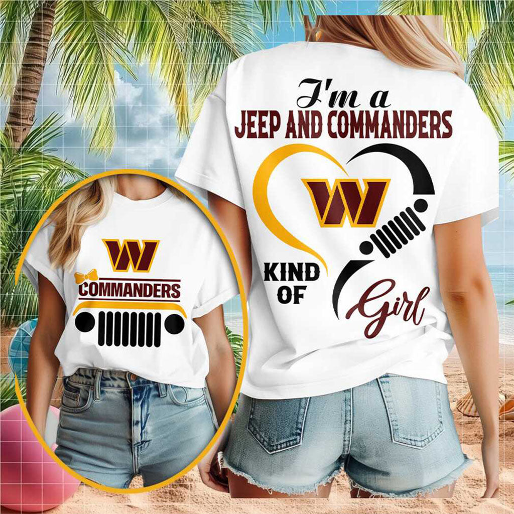 Washington Commanders Jeep Heartbeat Fan T-Shirt Washington Commanders Merch Gifts For Fans