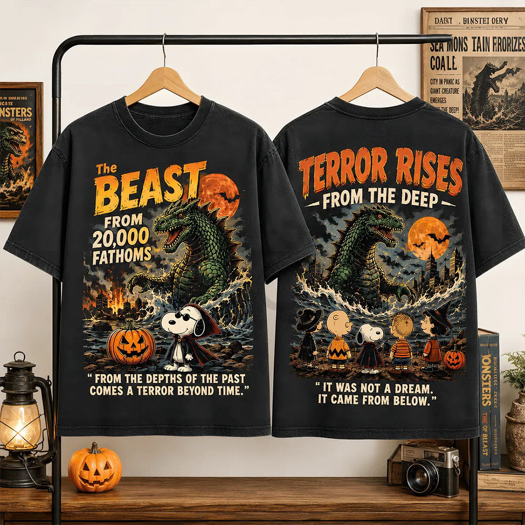 Snoopy Beast From 20,000 Fathoms Halloween T-Shirt Snoopy Merch Unique Gifts For Fans