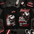 Budweiser x Snoopy 150th Anniversary Black T-Shirt Budweiser Merch Gifts For Drinkers