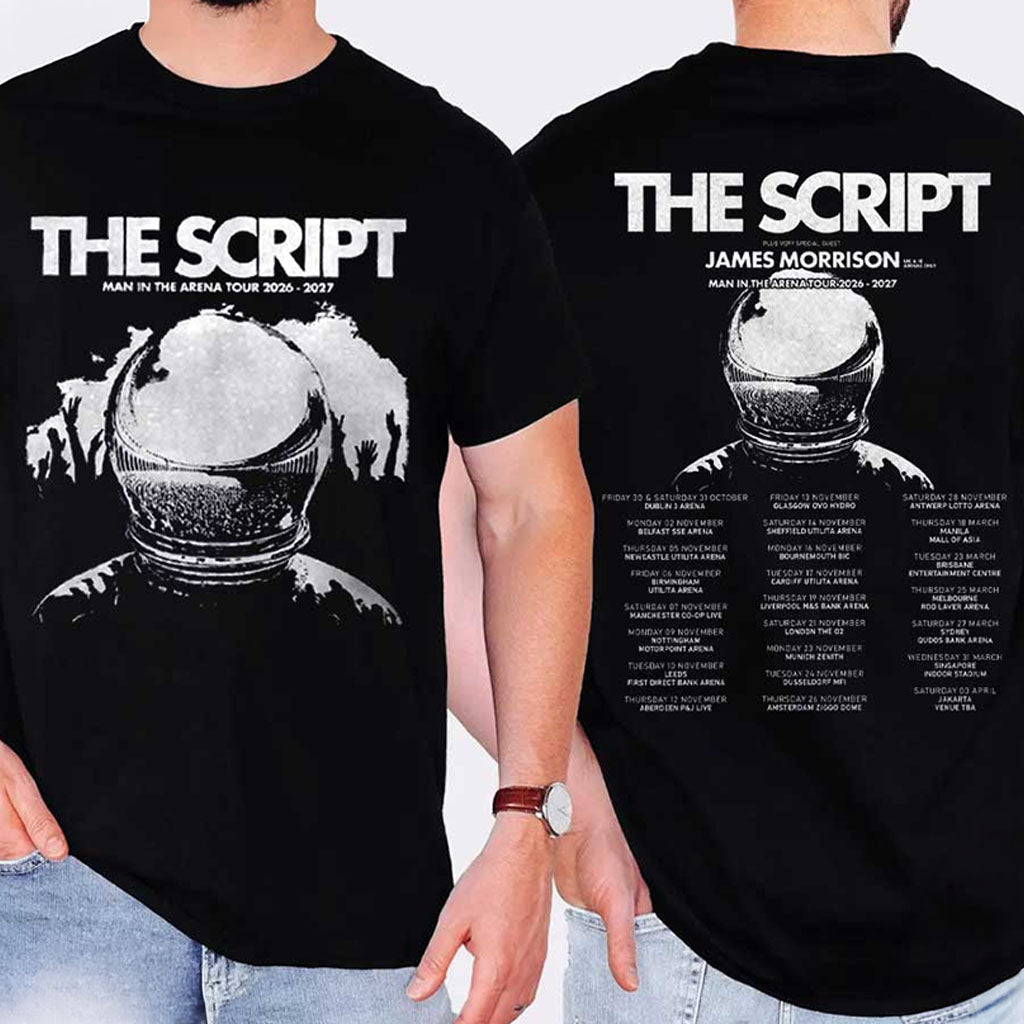The Script Man In The Arena Tour Merch 26-27 Concert Rock Band T-Shirt Gifts For Fans