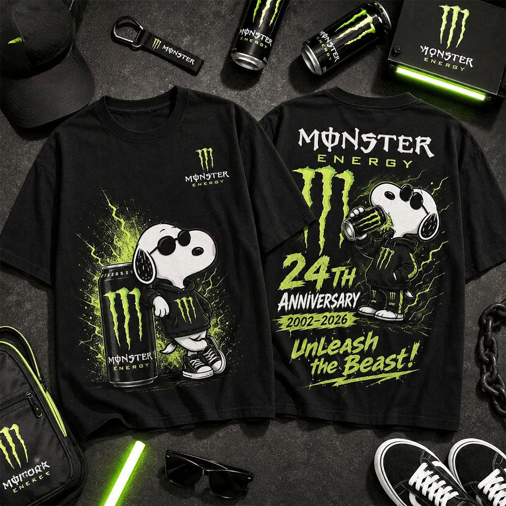 Monster Energy X Snoopy Merch 24th Anniversary T-Shirt Funny Gifts For Fans