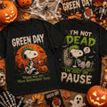 Green Day x Snoopy Halloween Black T-Shirt Green Day Merch I_m Not Dead T-Shirt Rock Fan Gifts