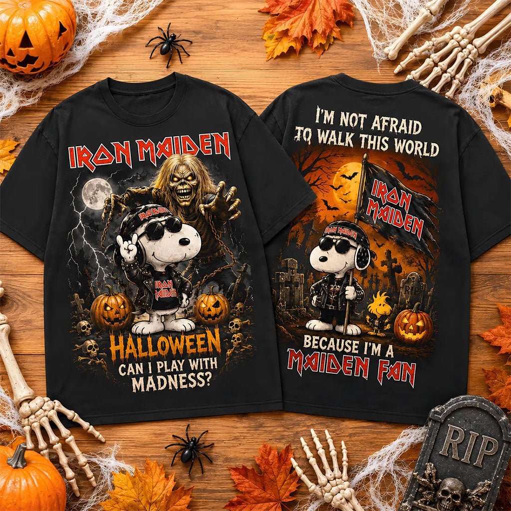 Snoopy X Iron Maiden Halloween Black T-Shirt Iron Maiden Merch Unique Gift For Brother