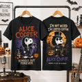 Snoopy X Alice Cooper Halloween Black T-Shirt Alice Cooper Merch Gifts For Fans