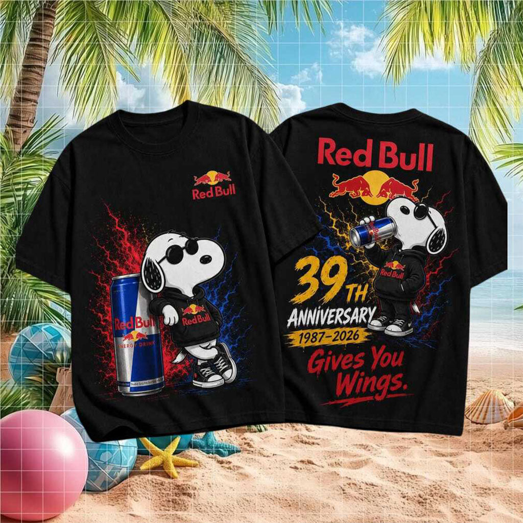 Red Bull 39th Anniversary Gives You Wings T-Shirt Red Bull Merch Gift Ideas For Husband