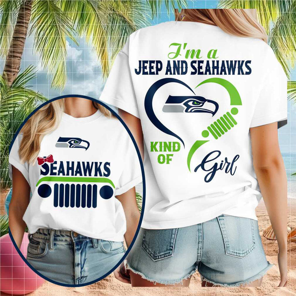 Seattle Football Jeep Heartbeat T-Shirt Seattle Seahawks Merch Birthday Gift Ideas For Her