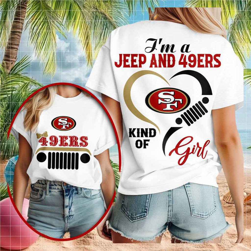 San Francisco 49ers Jeep Heart Cute Grille T-Shirt San Francisco 49ers Merch Gift Ideas