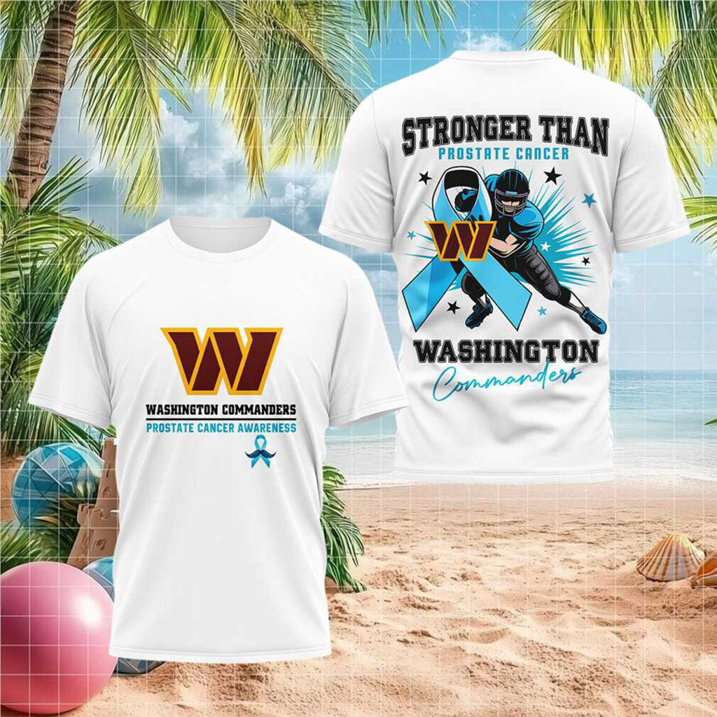 Washington Commanders Prostate Cancer Awareness Football T-Shirt Washington Commanders Merch