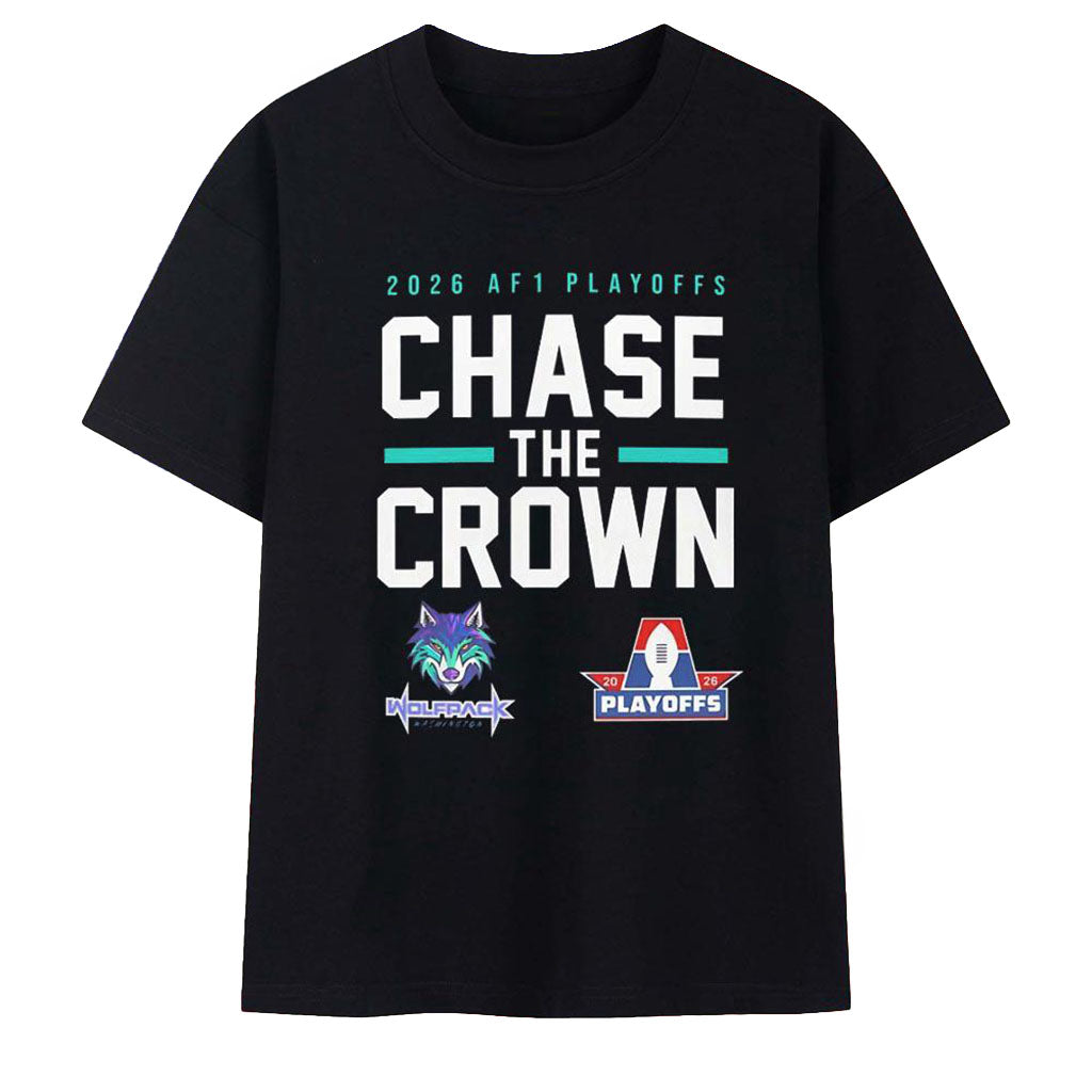 Washington Wolfpack 2026 AF1 Playoffs Chase The Crown T-Shirt Washington Wolfpack Merch Gifts