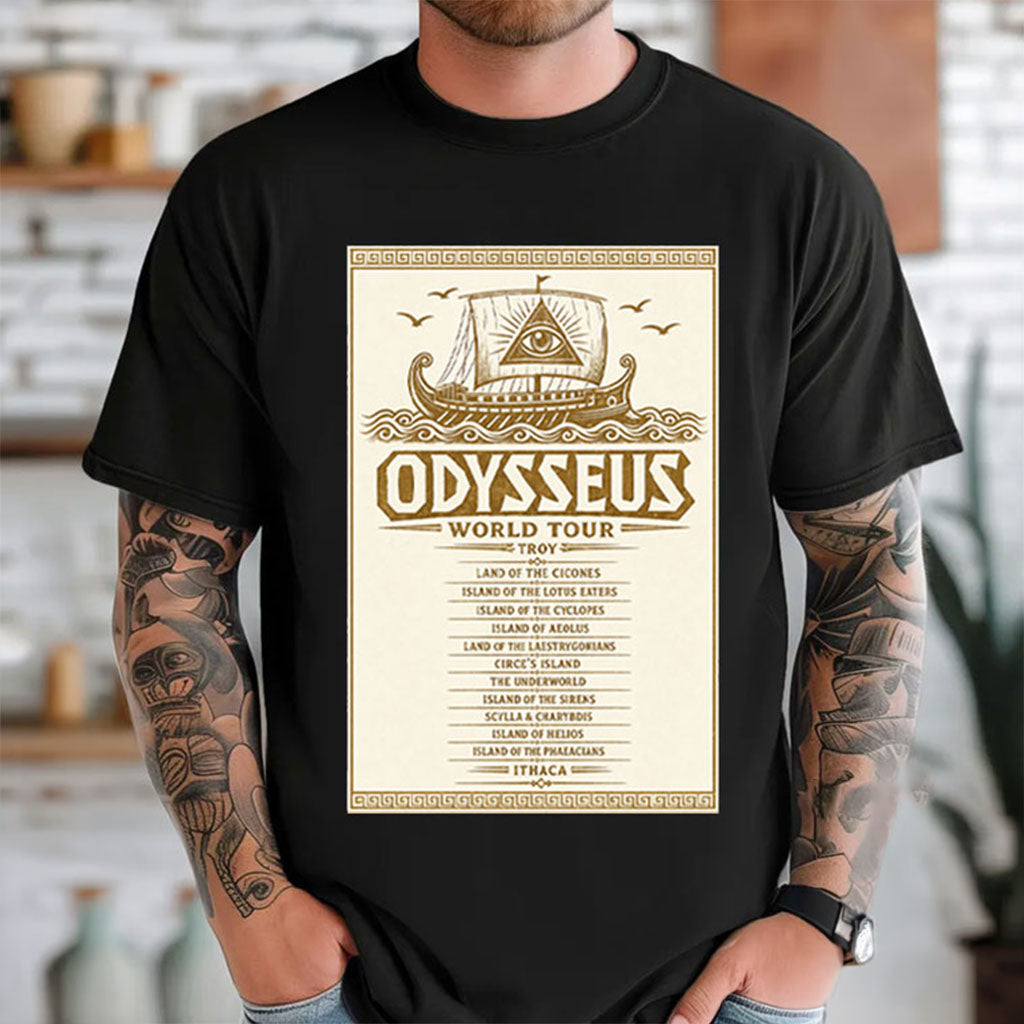 Odysseus World Tour Ancient Greece Mythology T-Shirt Odysseus Merch Gift Ideas For Brother