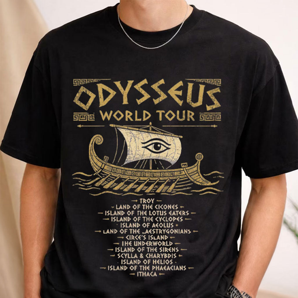 Odysseus World Tour T-Shirt Greek Mythology Gift The Odyssey Shirt Gift Ideas For Men