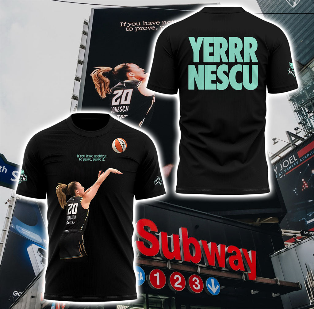 New York Liberty Merch YERRR NESCU All-Star Shirt Black Gifts For Basketball Fan
