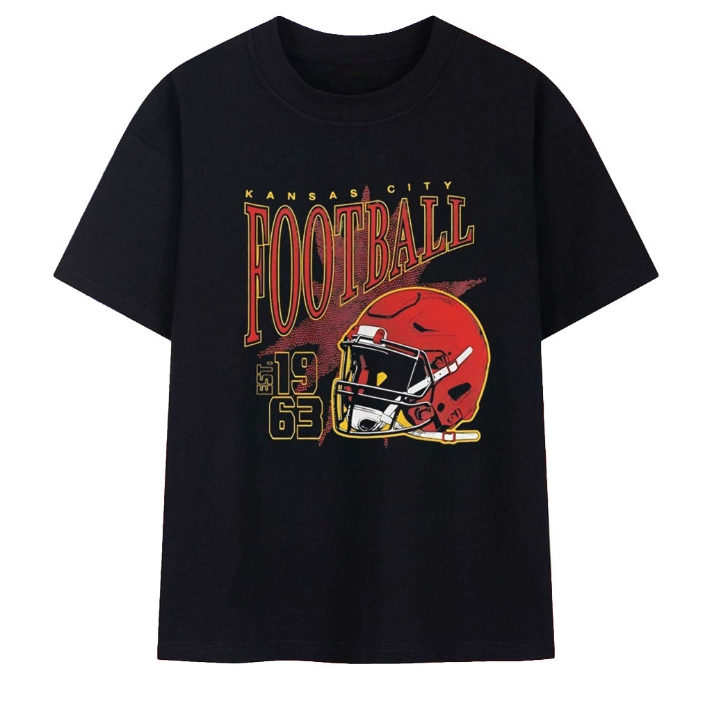 Kansas City Football Est 1963 Vintage Helmet T-Shirt Kansas City Chiefs Merch Birthday Gift