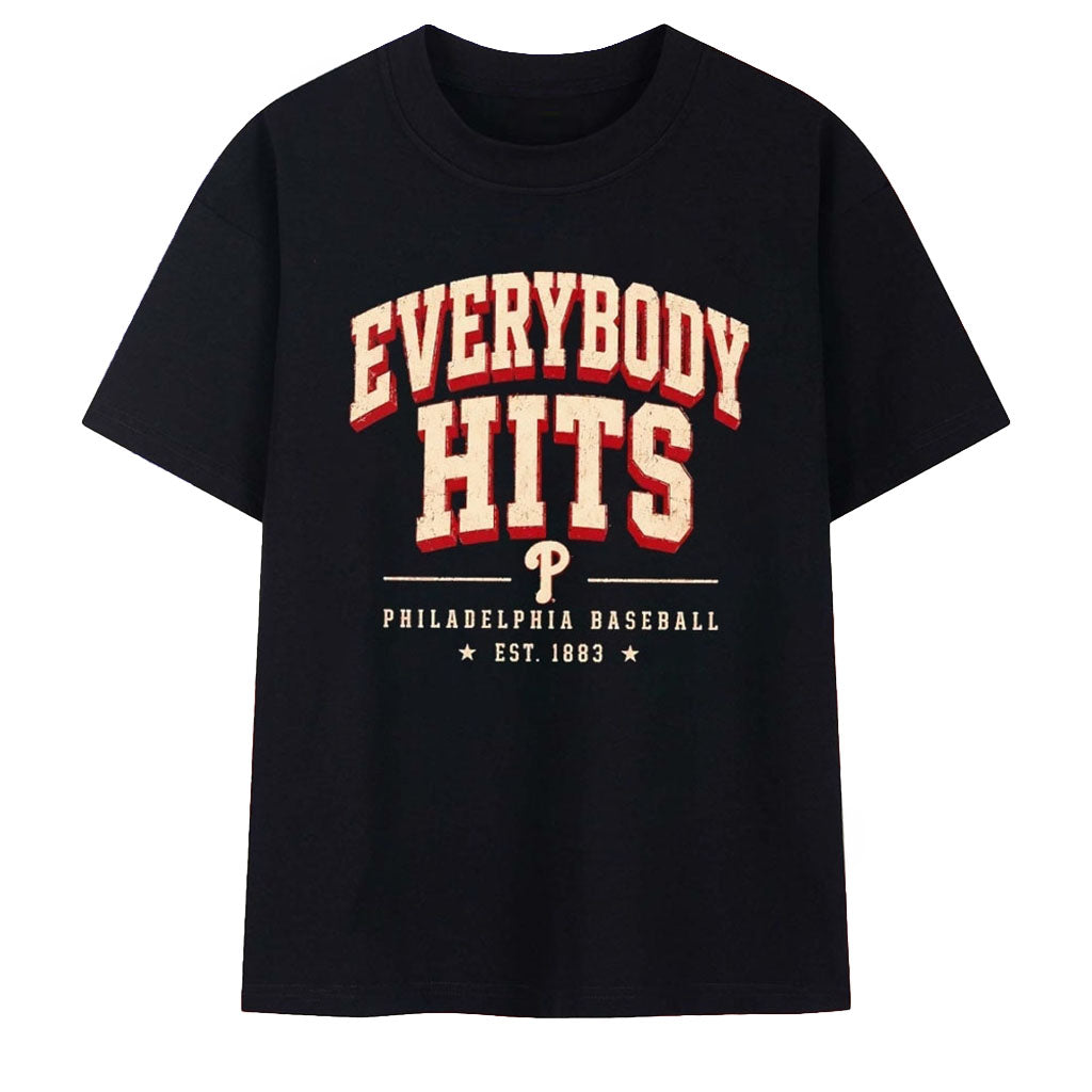 Philadelphia Baseball Everybody Hits Est 1883 T-Shirt Philadelphia Phillies Merch Gifts For Men