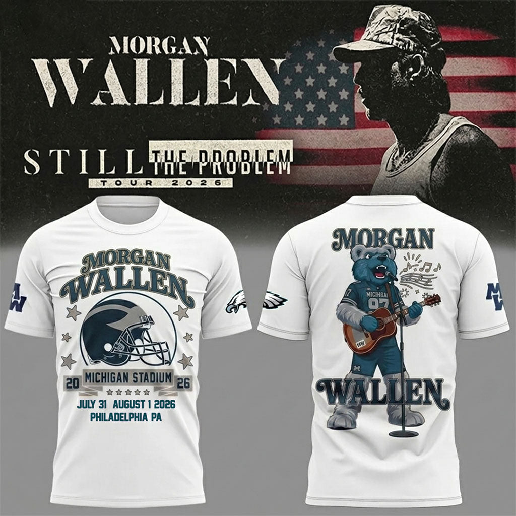 Morgan Wallen X Philadelphia Eagles Merch Still The Problem Tour 2026 T-Shirt Concert Outfits