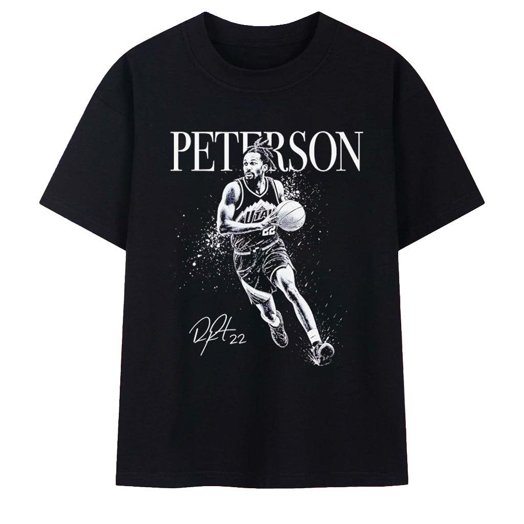 Peterson Utah Jazz 22 Signature Basketball T-Shirt Darryn Peterson Merch Gift For Fans