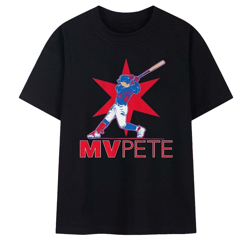 MVPete Pete Crow Armstrong Chicago Cubs Baseball Slugger Swing T-Shirt Cubs Merch Gift For Fan