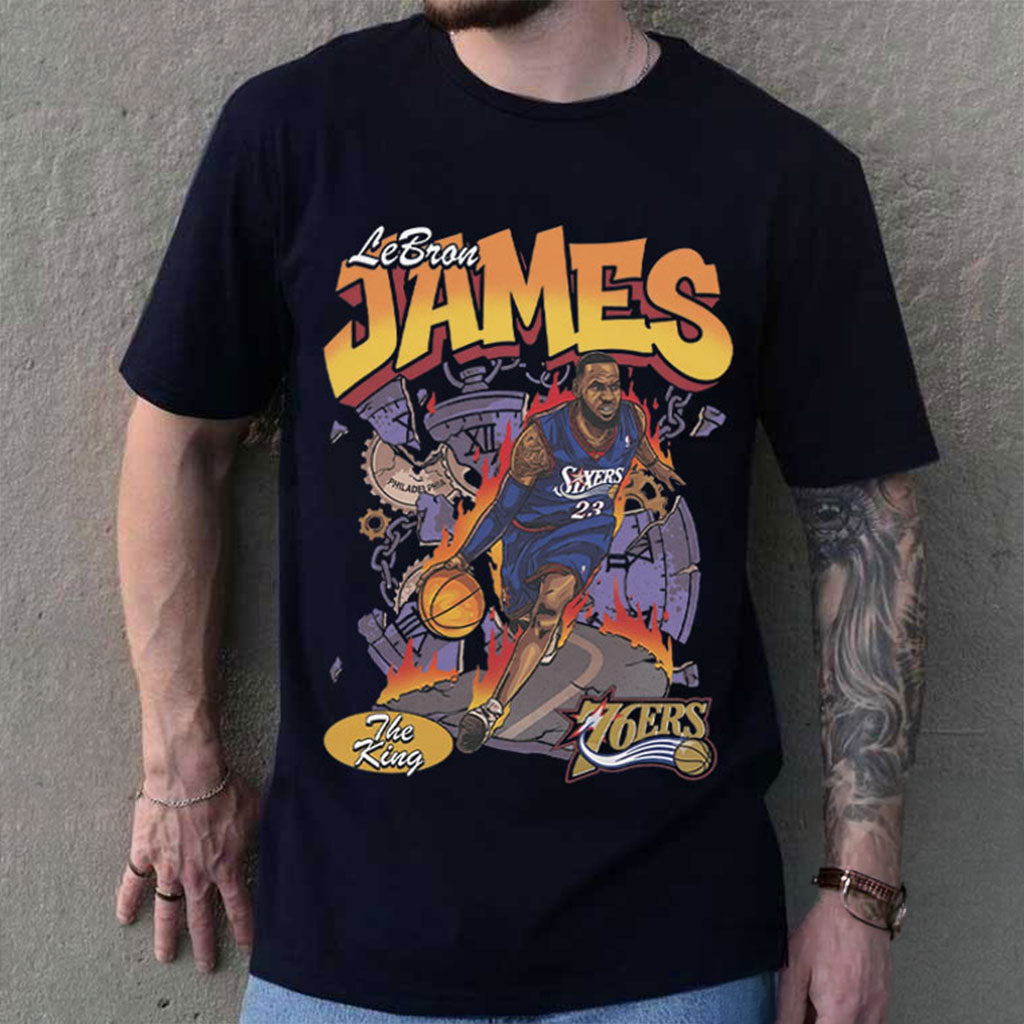 LeBron James Philadelphia 76ers The King T-Shirt LeBron James Merch Gift For Basketball Fan