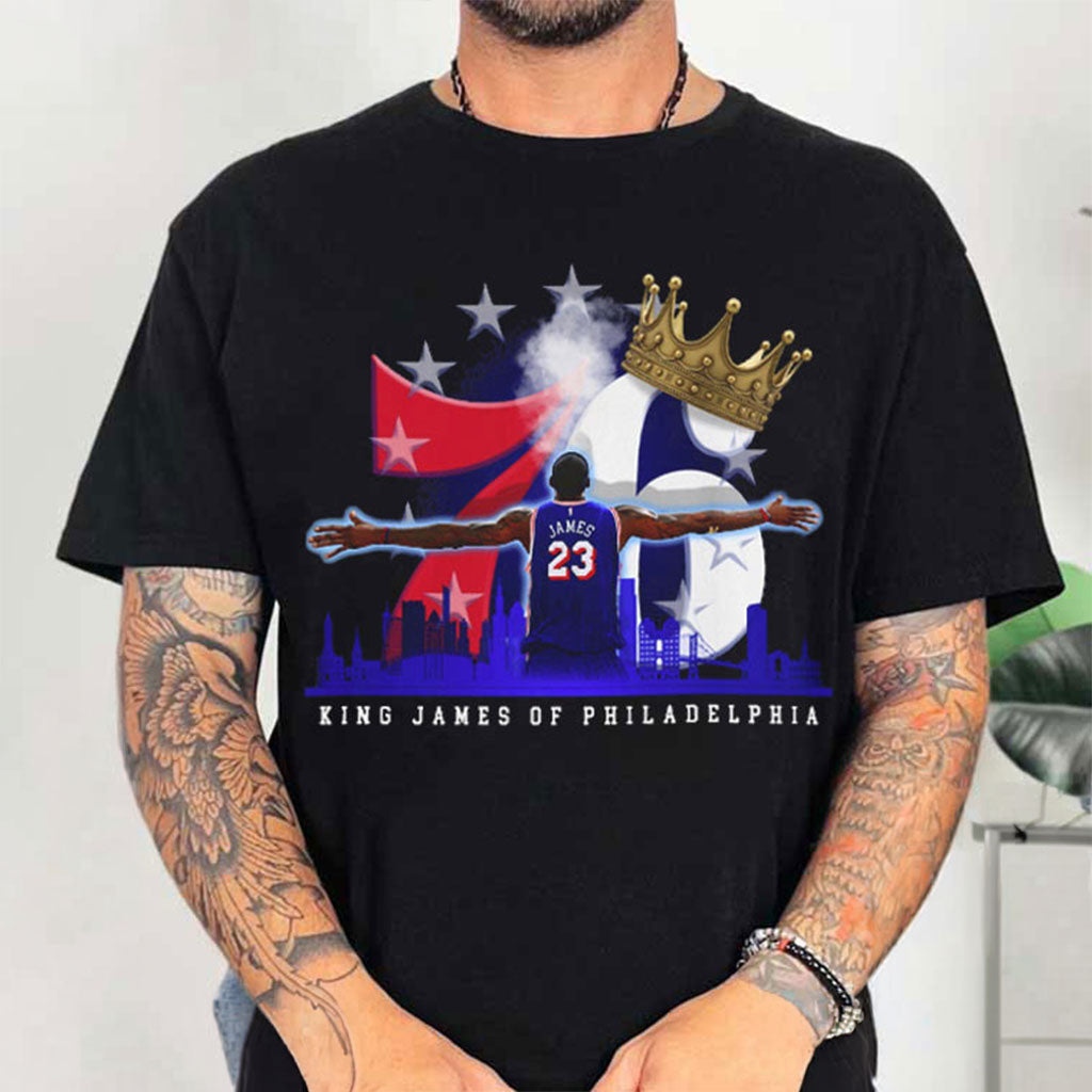 King James Of Philadelphia Sixers T-Shirt Philly 76ers Merch LeBron James Merch Gift For Fans