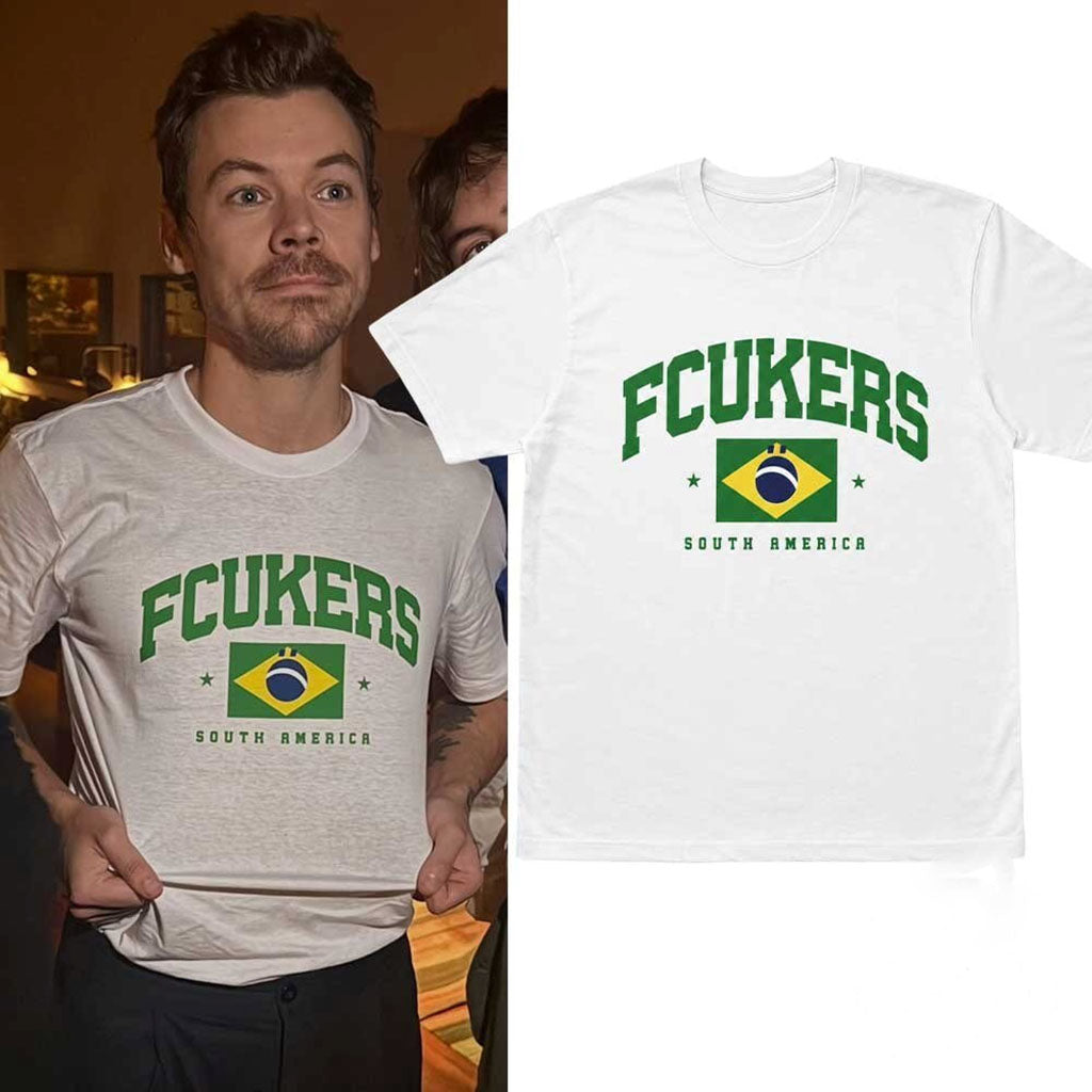 Harry Styles Fcukers Brazil Flag Shirt 2026 Harry Styles Merch Present For Brothers