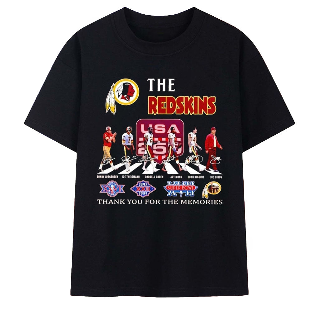 Washington Redskins Legends Abbey Road Signature T-Shirt Commanders Merch Football Fan Gear