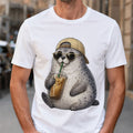 Neil The Seal Drinking Iced Coffee T-Shirt Animal Meme Funny Shirt Gift For Animal Lovers