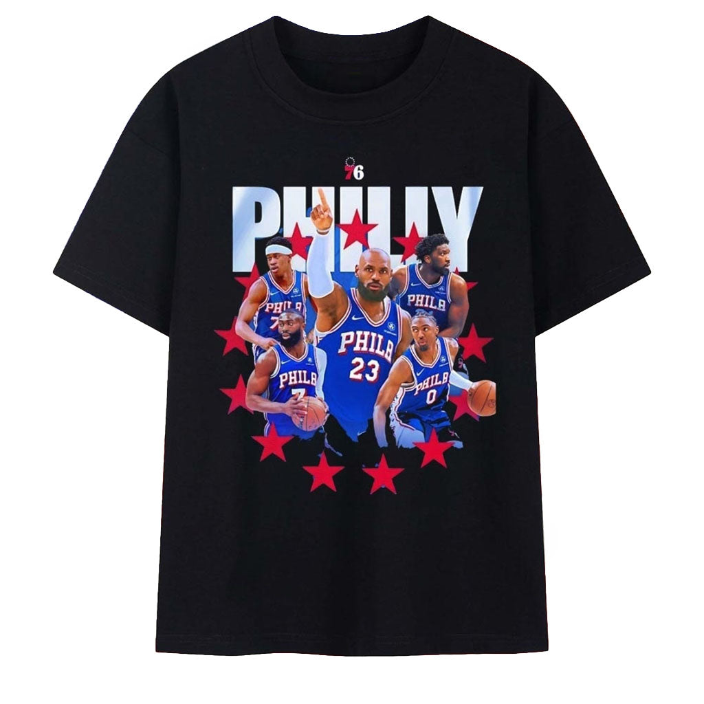LeBron James And Philadelphia 76ers Vintage T-Shirt 76ers Merch Present For Basketball Fans