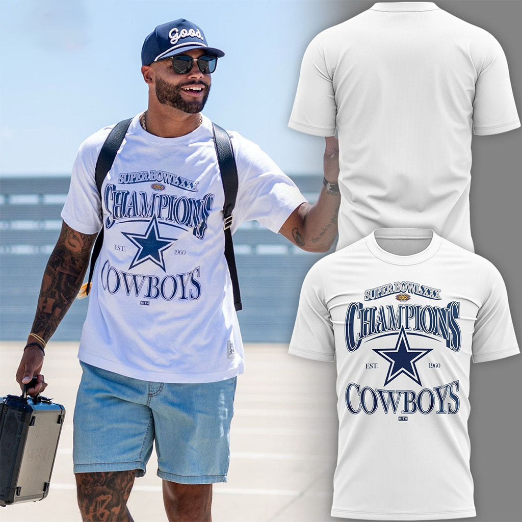 Dallas Cowboys Super Bowl XXX Champions 2026 T-Shirt Dallas Cowboys Merch Football Fan Gifts