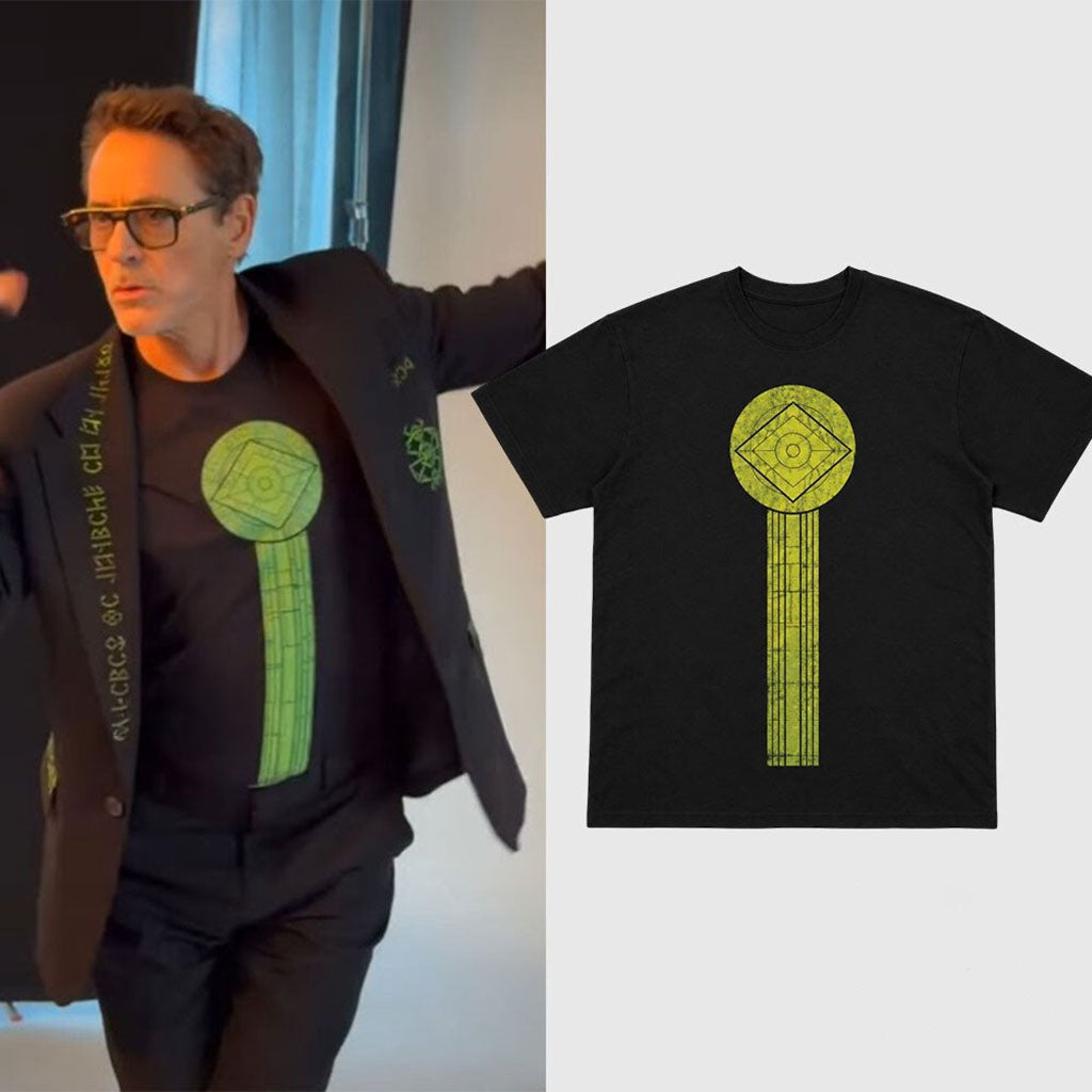Robert Downey Jr Geometric Key Symbol Yellow Green Shirt Robert Downey Jr Merch Brother Gifts