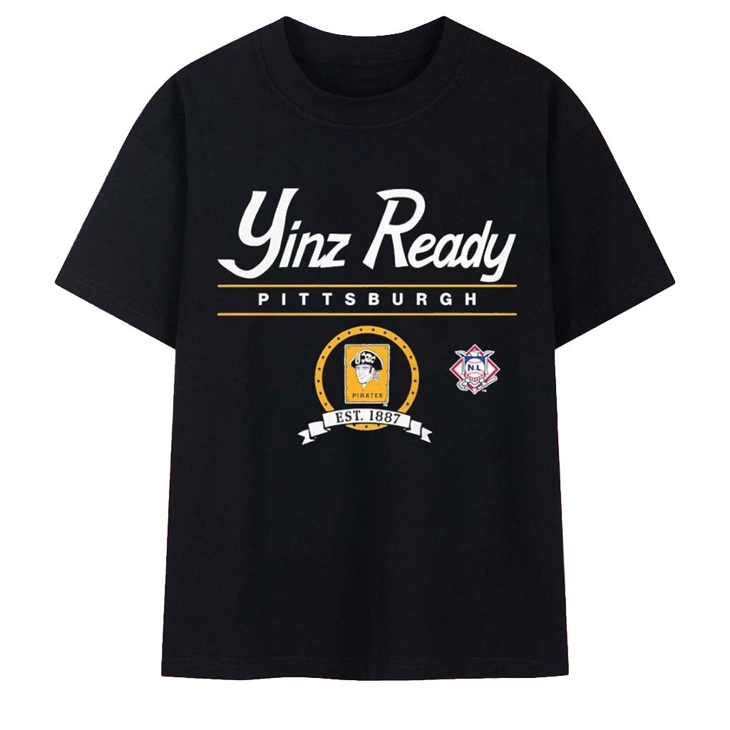 Pittsburgh Pirates Yinz Ready Est 1887 T-Shirt Pittsburgh Pirates Merch Baseball Fan Gifts
