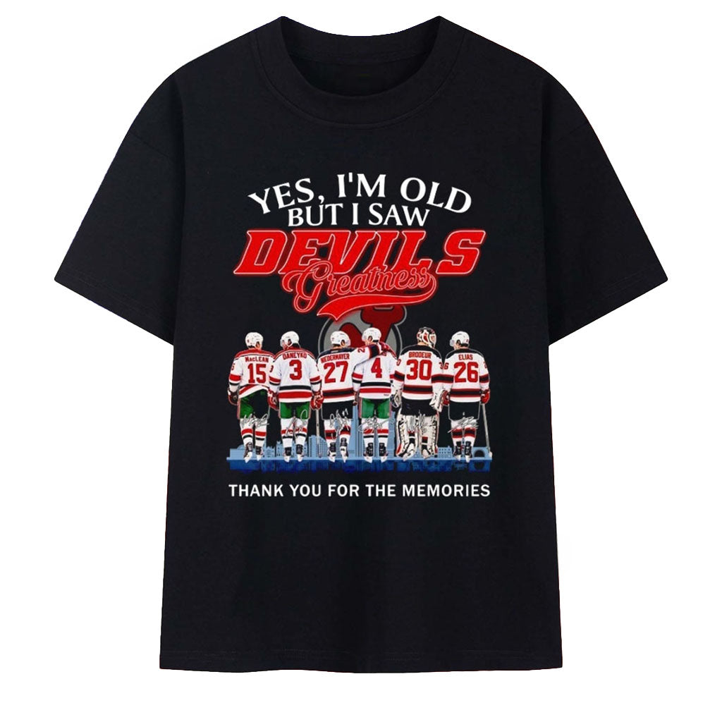 New Jersey Devils MacLean Daneyko Niedermayer Brodeur Elias Signature T-Shirt NJ Devils Merch
