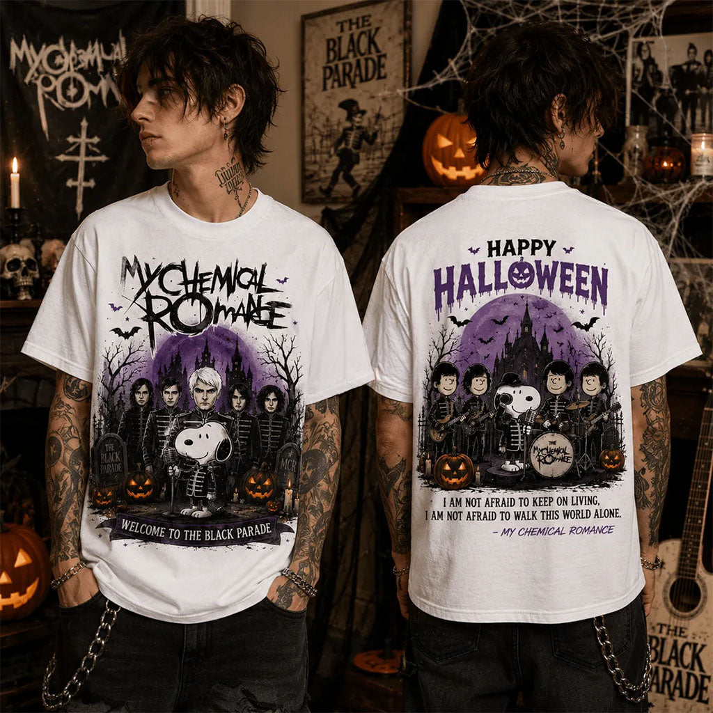 Snoopy X My Chemical Romance Black Parade T-Shirt Happy Halloween Shirt MCR Merch Fan Gear