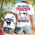 New England Patriots Retired Teacher Heartbeat Apple Shirt NE Patriots Merch For Teacher Gift