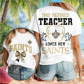 New Orleans Saints Retired Teacher Heartbeat Apple Shirt NO Saints Merch Teacher Presents