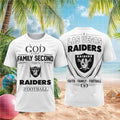 LV Raiders God First Family Second Faith Football Shirt Raiders Merch Gift for Christian