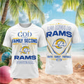 Los Angeles Rams God First Family Second Faith Football Shirt LA Rams Merch Gift For Brothers