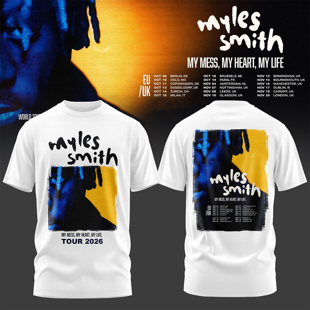 Myles Smith Merch My Mess My Heart My Life Tour 2026 Tour Dates T-Shirt Gift For Music Fans